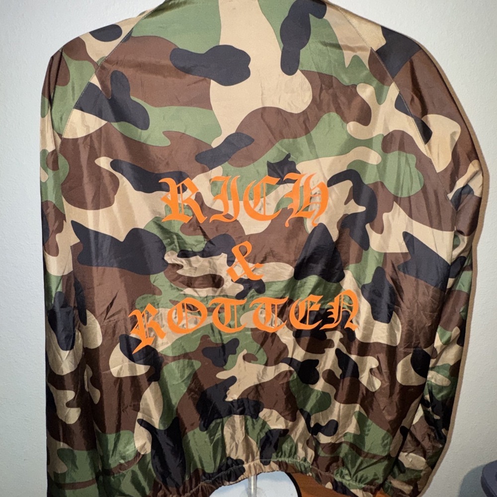 Rich & Rotten Camouflage Windbreaker Size XXL Camo Jacket 2XL streetwear Coat